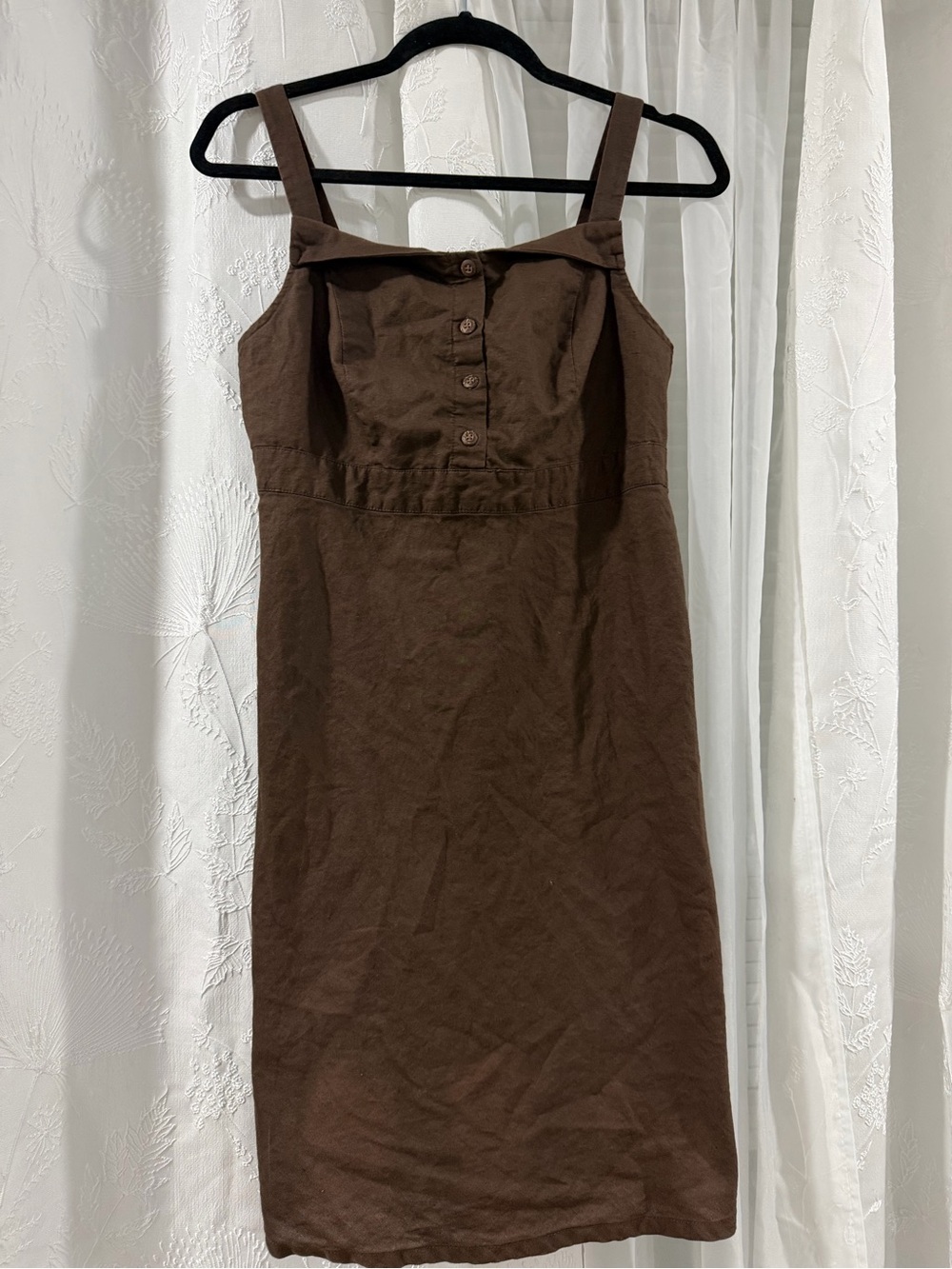 Old Navy Brown Sleeveless Button-Front Midi Dress